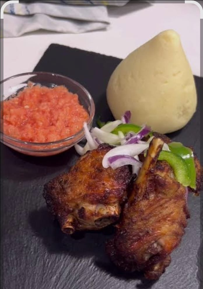 Banku with chicken