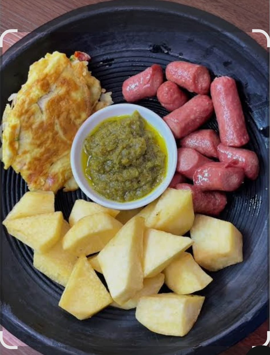 Yam with Egg and saussage