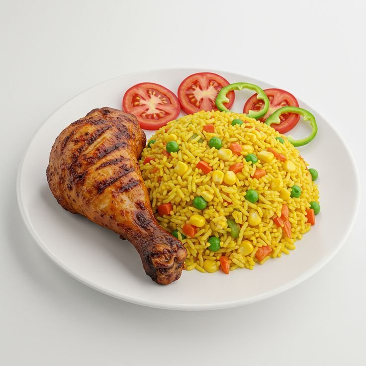 Fried rice and chicken