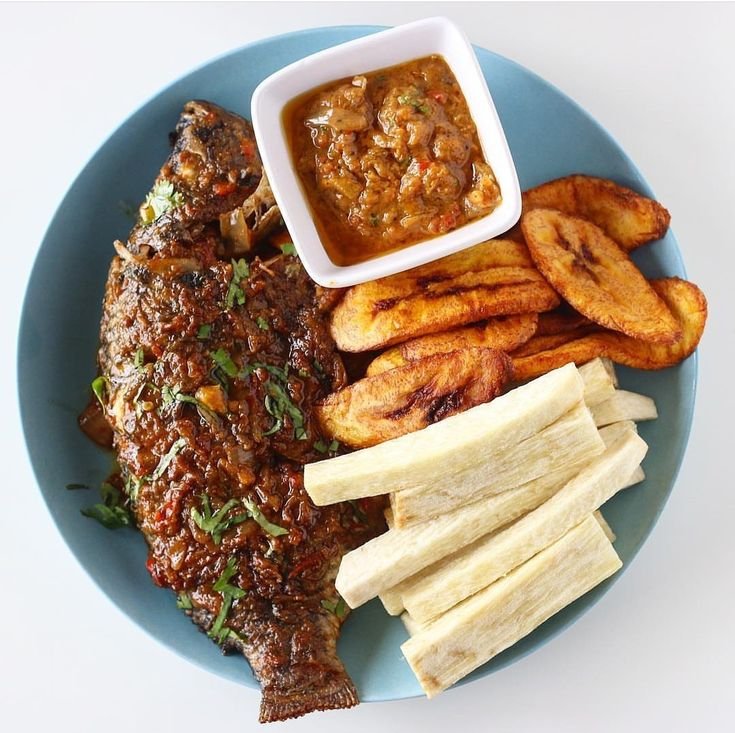 Yam chips with tilapia