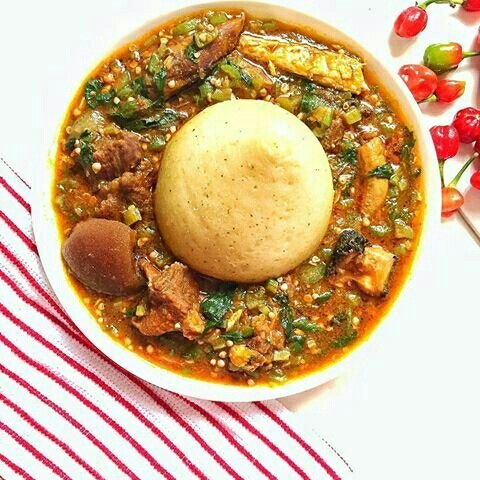 Banku with okro stew