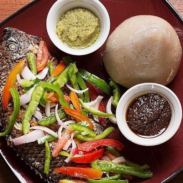 Banku with tilapia