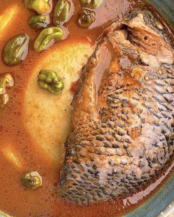 Fufu with goat or tilapia soup
