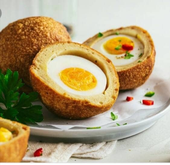 coconut Shped pie with egg