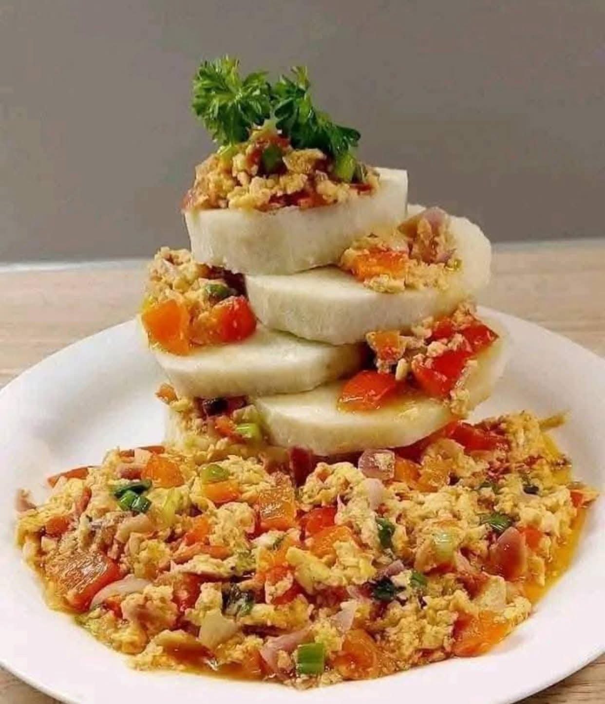 White rice, spaghetti, yam,plantain