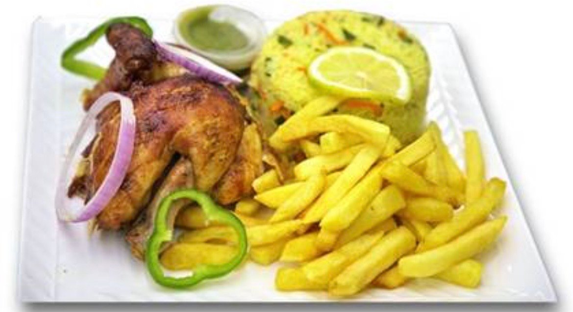 Half chicken with fried rice
