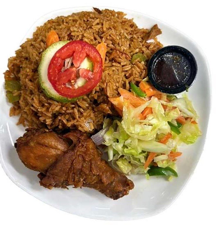Jollof rice and fried chicken